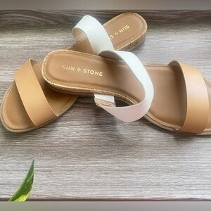 Double Strap Sandal • cork and leather • NIB